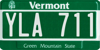 VT license plate YLA711