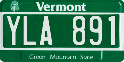 VT license plate YLA891