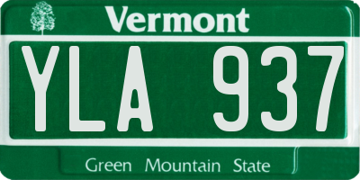 VT license plate YLA937