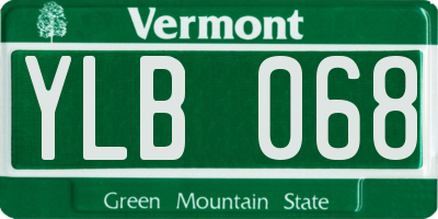 VT license plate YLB068