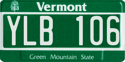 VT license plate YLB106