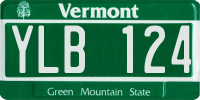 VT license plate YLB124