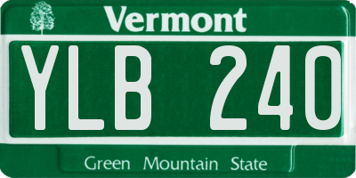 VT license plate YLB240