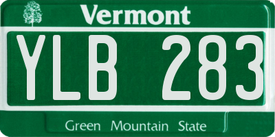 VT license plate YLB283