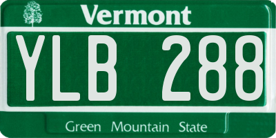 VT license plate YLB288