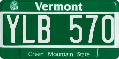 VT license plate YLB570