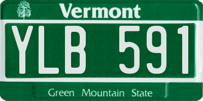 VT license plate YLB591