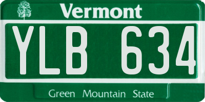 VT license plate YLB634
