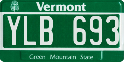 VT license plate YLB693