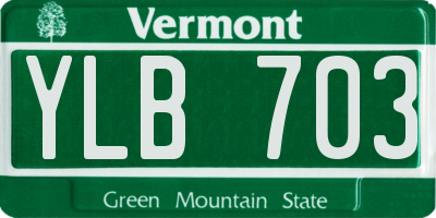 VT license plate YLB703