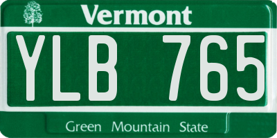 VT license plate YLB765