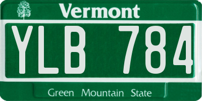 VT license plate YLB784