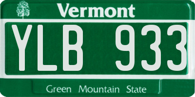 VT license plate YLB933
