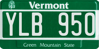 VT license plate YLB950
