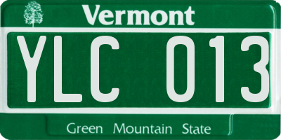 VT license plate YLC013