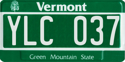 VT license plate YLC037