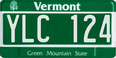 VT license plate YLC124