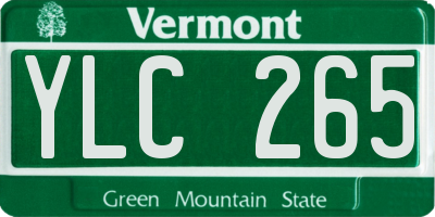 VT license plate YLC265