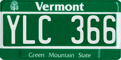 VT license plate YLC366