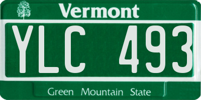 VT license plate YLC493