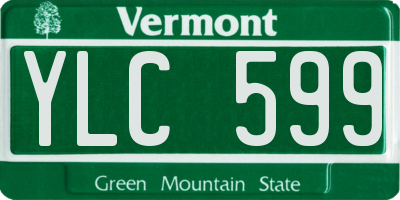 VT license plate YLC599