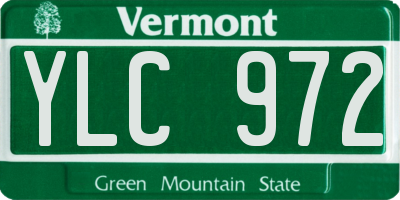 VT license plate YLC972