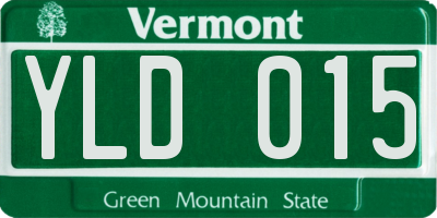 VT license plate YLD015
