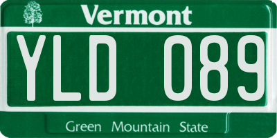 VT license plate YLD089