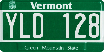 VT license plate YLD128