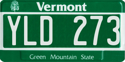 VT license plate YLD273
