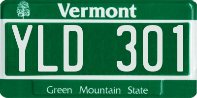 VT license plate YLD301