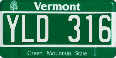 VT license plate YLD316