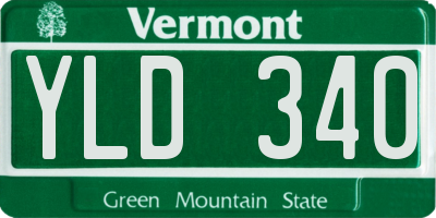 VT license plate YLD340