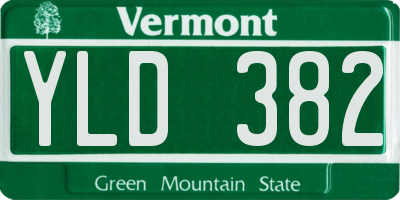 VT license plate YLD382