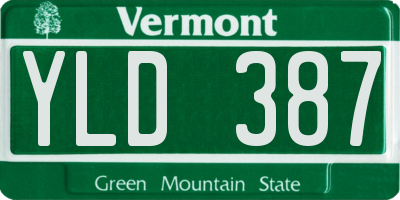 VT license plate YLD387