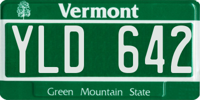 VT license plate YLD642