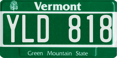 VT license plate YLD818