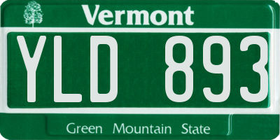 VT license plate YLD893