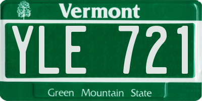 VT license plate YLE721