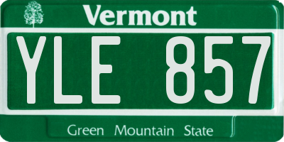 VT license plate YLE857