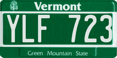 VT license plate YLF723