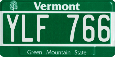 VT license plate YLF766