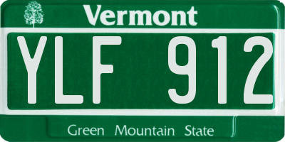 VT license plate YLF912