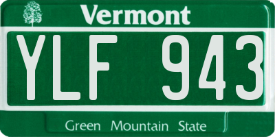 VT license plate YLF943
