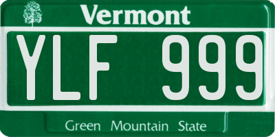 VT license plate YLF999