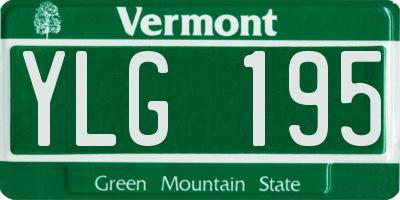 VT license plate YLG195