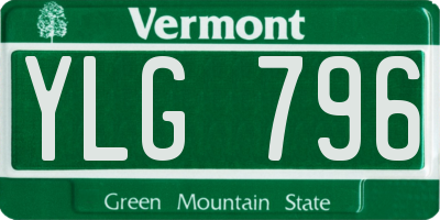VT license plate YLG796