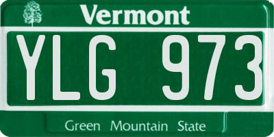 VT license plate YLG973