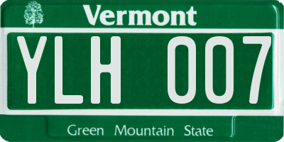 VT license plate YLH007