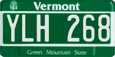 VT license plate YLH268